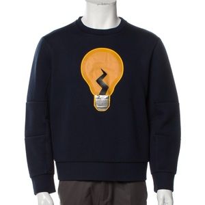 Fendi graphic lightbulb print crew neck sweatshirt dark blue size medium